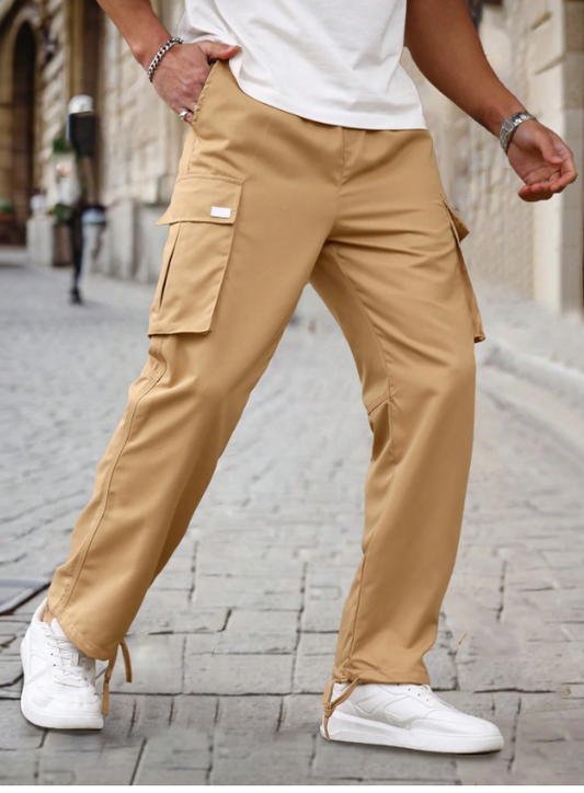 Audacious Attire - Men Waist Cargo Pants - Khaki